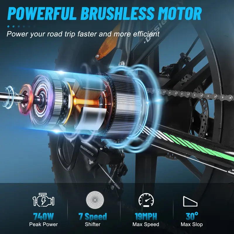 Ride Revolt® Electric Cruiser Bike 750W - All-Terrain Performance