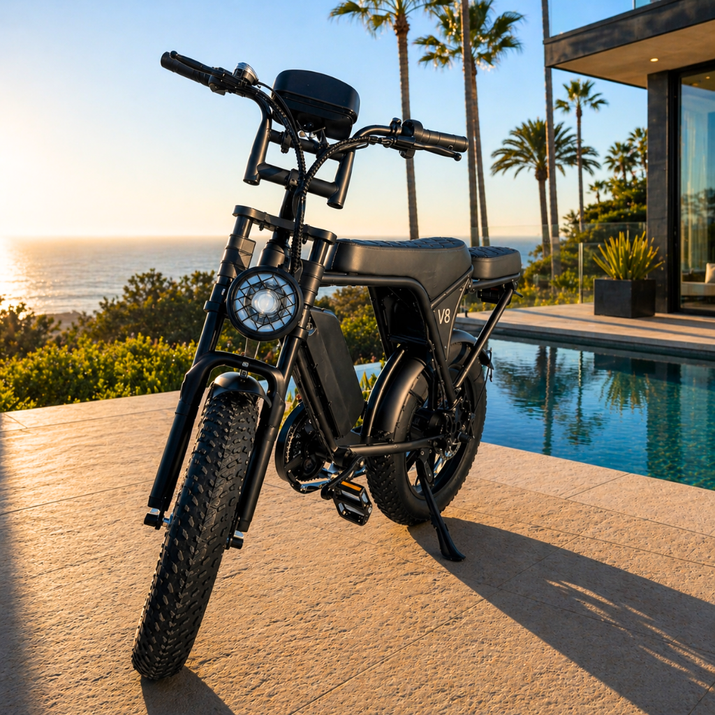 V8 Fat Tire Electric Bike | 1000W-1500W | 60 Mile Range