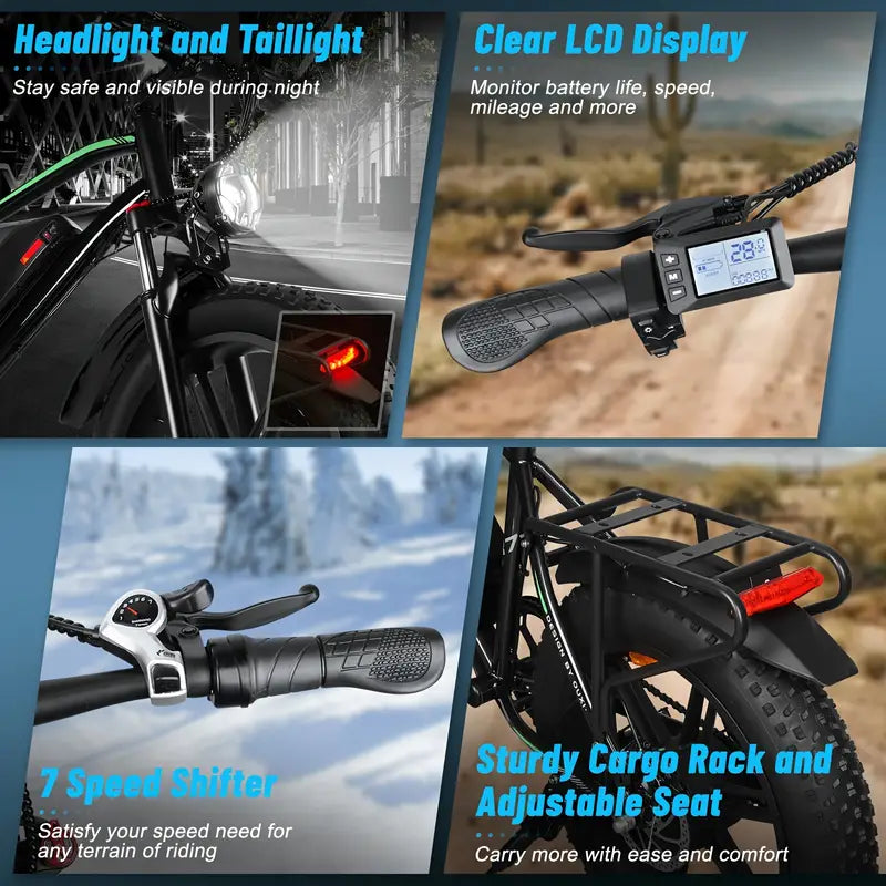 Ride Revolt® Electric Cruiser Bike 750W - All-Terrain Performance