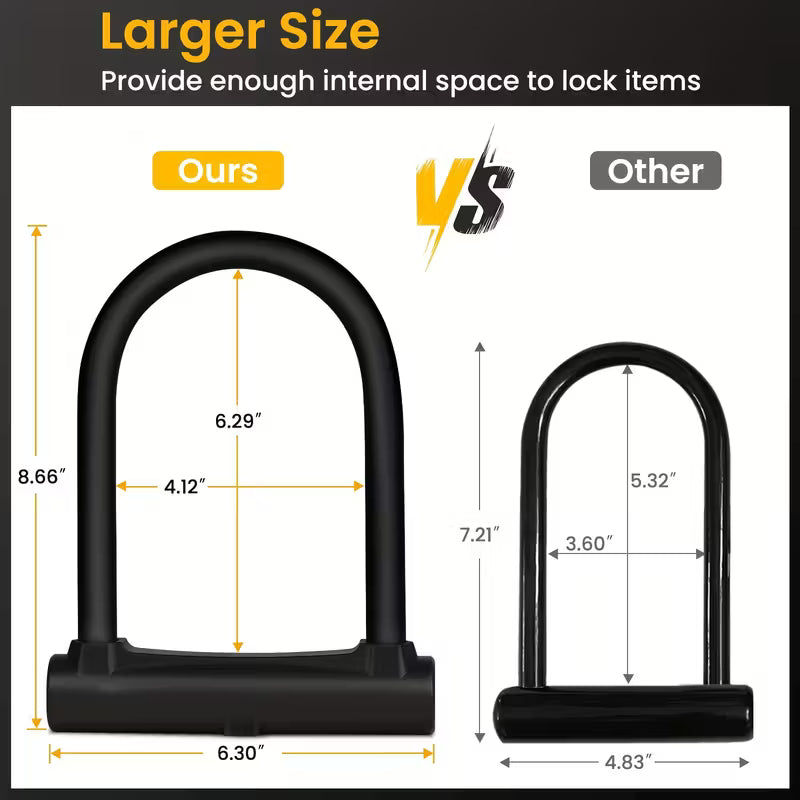 Premium Heavy-Duty Steel U-Lock