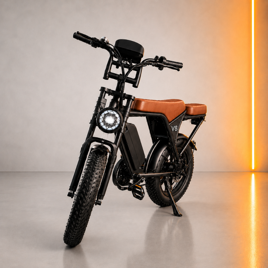 V8 Fat Tire Electric Bike | 1000W-1500W | 60 Mile Range