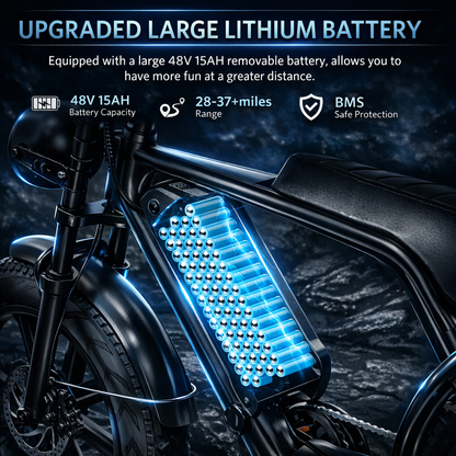 Ride Revolt® V8 Fat Tire E-Bike (1000W-1500W)