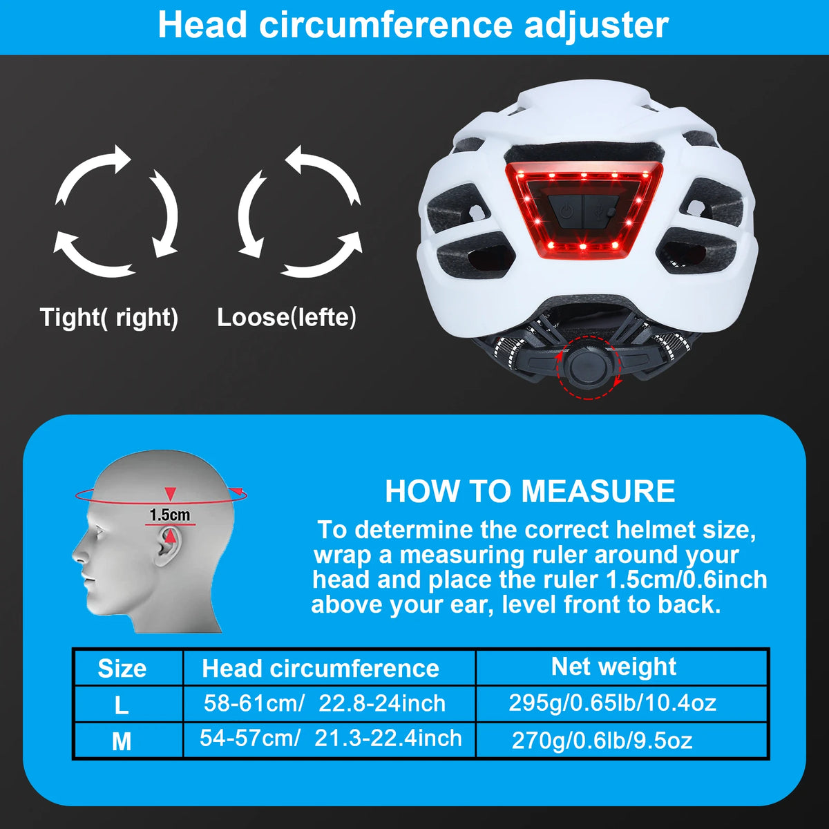 Bike Helmet with Rear Light
