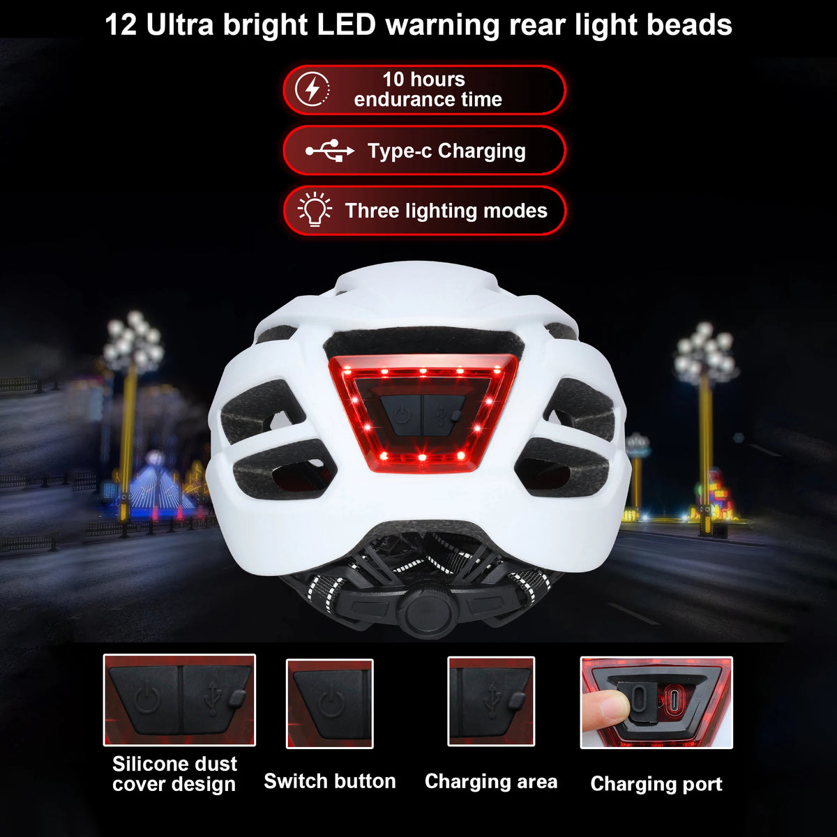 Bike Helmet with Rear Light