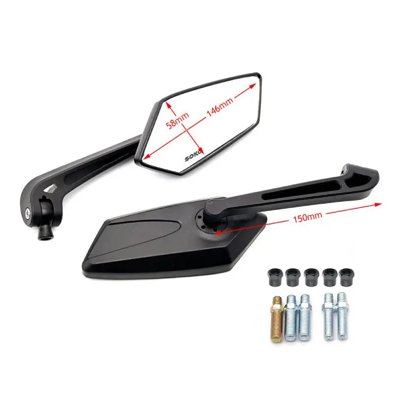 HD Wide Angle & 360° Rotating Bike Handlebar Mirrors