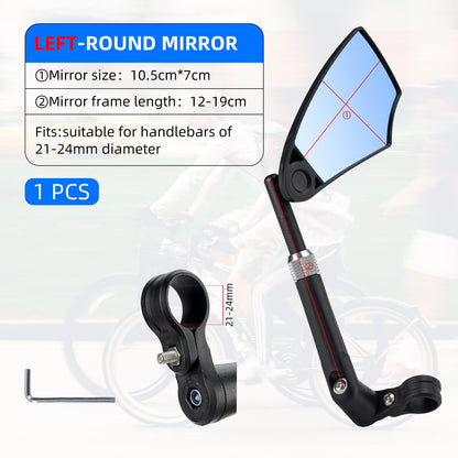 ROCKBROS 360° Adjustable Handlebar Bike Mirror with Anti-Glare Glass