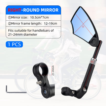 ROCKBROS 360° Adjustable Handlebar Bike Mirror with Anti-Glare Glass