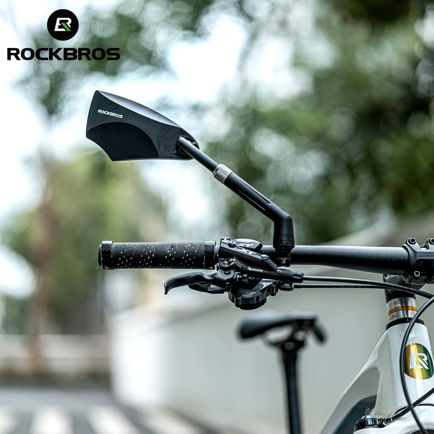 ROCKBROS 360° Adjustable Handlebar Bike Mirror with Anti-Glare Glass