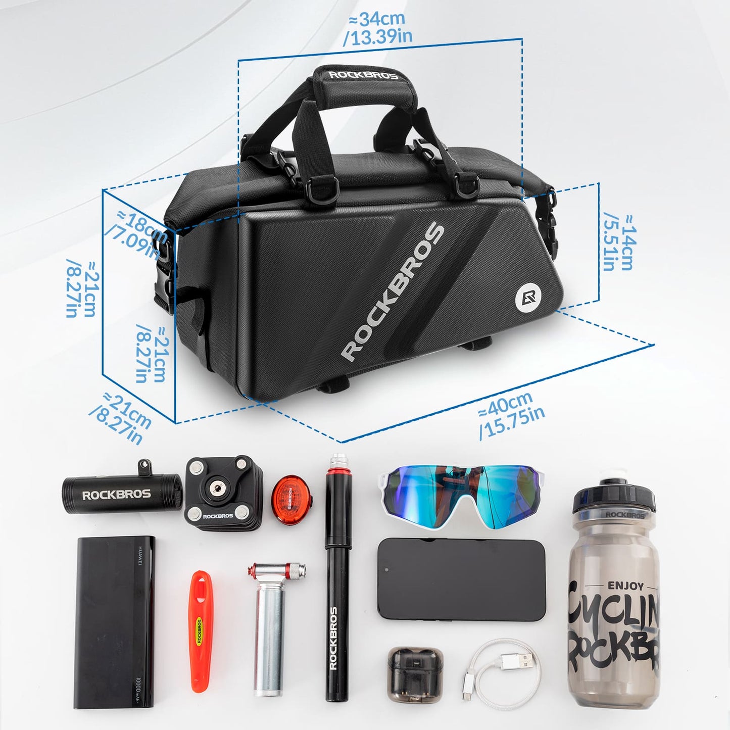 Hard Shell Bicycle Rear Rack Bag