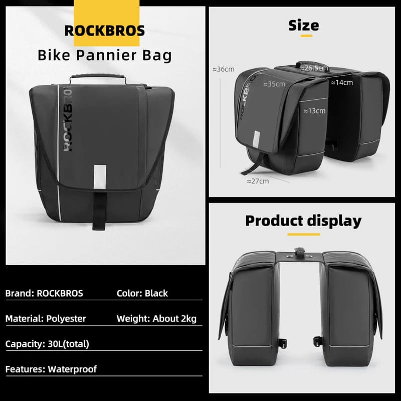 Waterproof Bike Rear Rack Pannier Bag