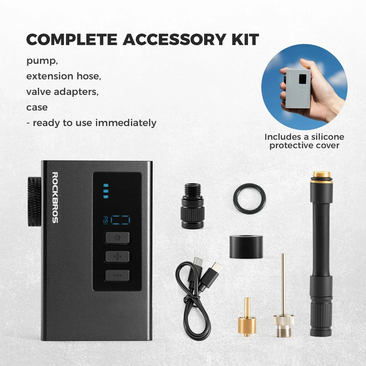 PRO Mini Electric Bike Pump with Gauge
